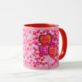 Valentine Heart Balloons Espagnol Mug (Devant droit)