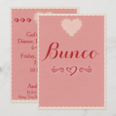 Valentine Heart Bunco Invitation (Devant / Derrière)