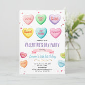 Valentine heart candy party invitation (Debout devant)