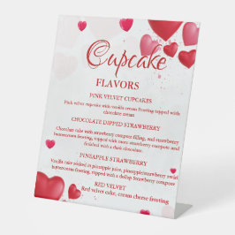 Valentine Heart Cupcake flavors sign Reclamebord Met Voetstuk