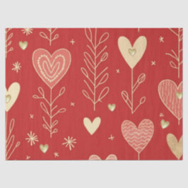 Valentine heart floral tissue paper tissuepapier