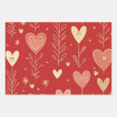 Valentine heart floral wrapping paper (Voorkant 3)