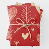 Valentine heart floral wrapping paper (In situ)