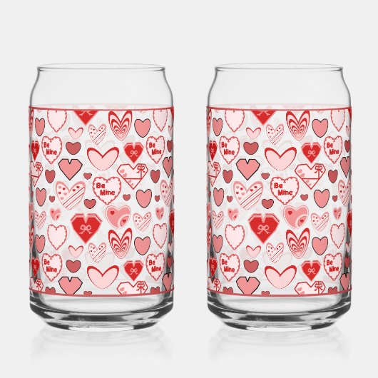 Valentine Heart Glass Blikvorm Glas (Voorkant)