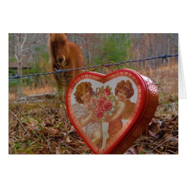 Valentine Heart Miniature Brown Horse (Devant horizontal)