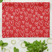 VALENTINE HEART Motif Serviette de cuisine (Plié)