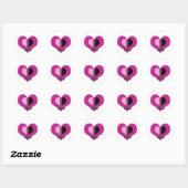 Valentine Heart Pink and Black Be Mine Ronde Sticker (Vel)