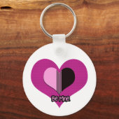 Valentine Heart Pink and Black Be Mine Sleutelhanger (Achterkant)