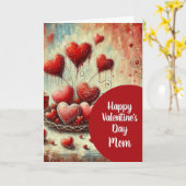 Valentine Hearts for Mom Carte de voeux de vacance (Fleur jaune)