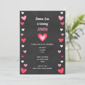 Valentine Hearts Invitation d'anniversaire (Debout devant)