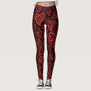 Valentine_hearts leggings noir