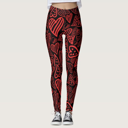 Valentine_hearts leggings noir (Devant)