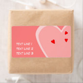 Valentine Hearts Modèle Pour Étiquette (En situation)
