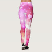 Valentine Hearts nuage rose étincelant Leggings (Dos)