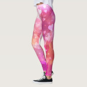 Valentine Hearts nuage rose étincelant Leggings (Gauche)