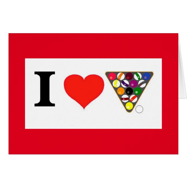 Valentine I Love Pool et vous (Devant horizontal)