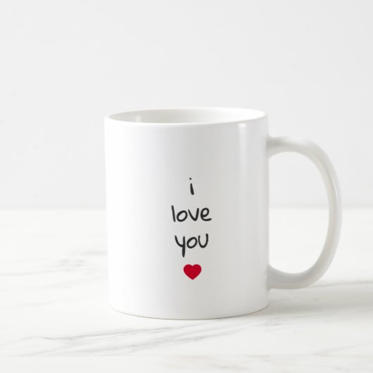 Valentine I Love You Mug with Heart (Droite)