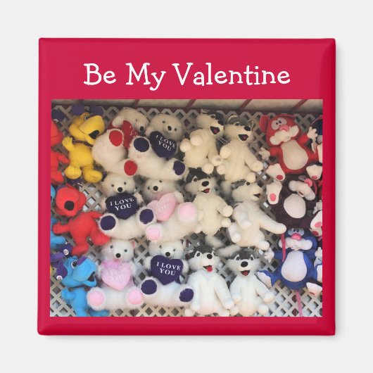 Valentine I Love You Plush Bears Magneet (Voorkant)