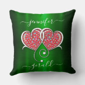 Valentine Interlocked Hearts Ontwerp Kussen (Achterkant)