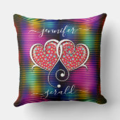 Valentine Interlocked Hearts Ontwerp Kussen (Achterkant)