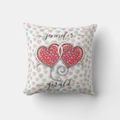 Valentine Interlocked Hearts Ontwerp Kussen (Voorkant)