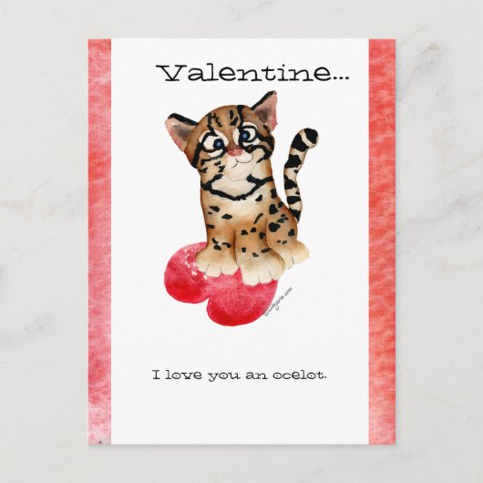 Valentine, je t'aime Une Carte Postale d'Ocelot (Devant)