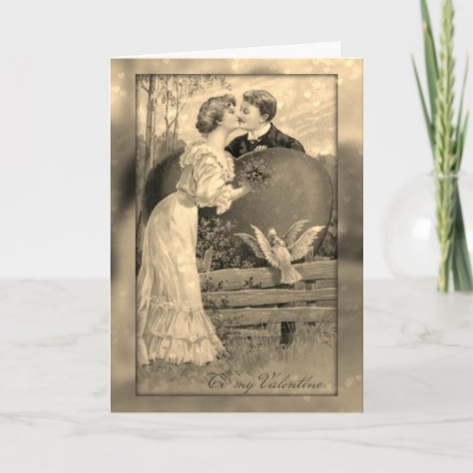 Valentine Kiss - Carte Valentine Vintage (Devant)