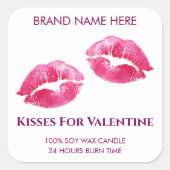 Valentine Kisses Custom Candle Sticker (Voorkant)