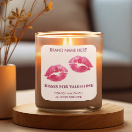 Valentine Kisses Custom Candle Sticker