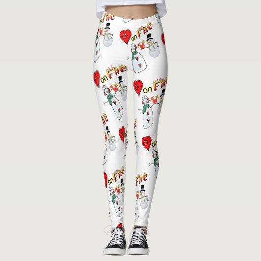 Valentine Leggings Long Snowman Fire (Devant)
