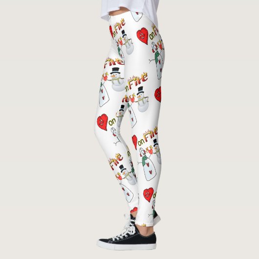 Valentine Leggings Long Snowman Fire (Gauche)