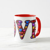 Valentine Love Emoji's Red Mug (Devant droit)