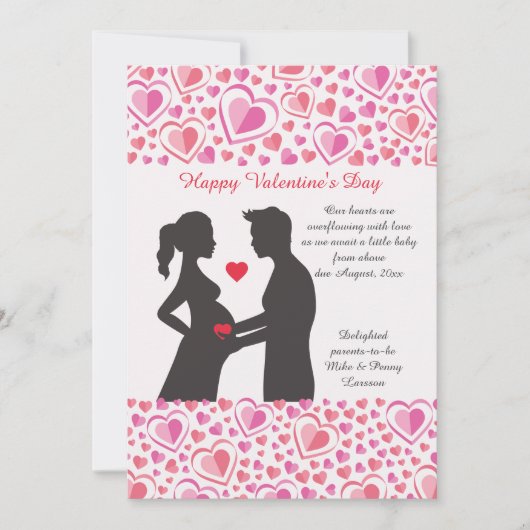 Valentine Love Faire-part de grossesse (Devant)