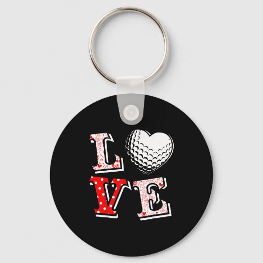 Valentine Love Golf Heart Valentine Day Women Men  Sleutelhanger (Voorkant)