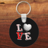 Valentine Love Golf Heart Valentine Day Women Men  Sleutelhanger (Voorkant)