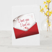 Valentine Love Note dans la carte Enveloppe Rouge (Fleur jaune)