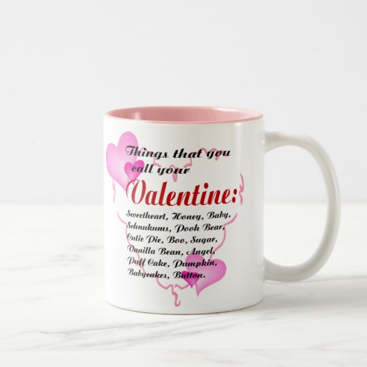 Valentine Love Pet Noms Mug (Droit)