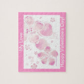 Valentine Love Pink Blossoms Puzzle (Personnaliser (Vertical)
