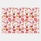Valentine Love Wrapping Papier ensemble de 3 (Devant)