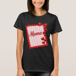 Valentine Mama Borduurwerk Stijl Mama Liefde Val T-shirt