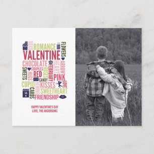 Valentine Mots Valentine's Day Photo Carte postale