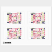 Valentine Mots Valentine's Day Rectangle Stickers (Feuille)