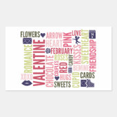Valentine Mots Valentine's Day Rectangle Stickers (Devant)