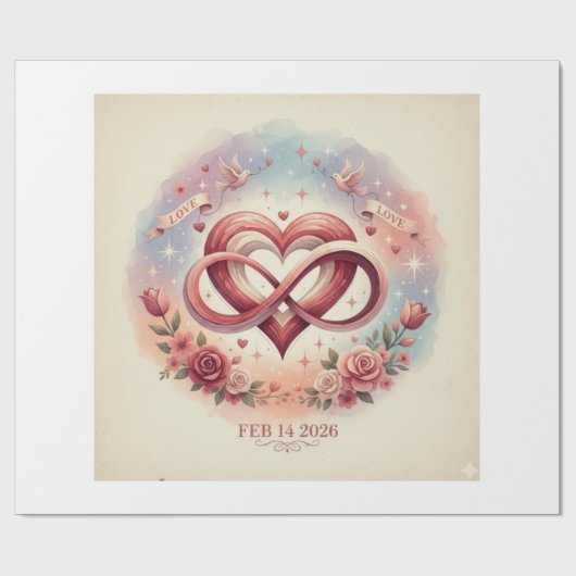 valentine mug set cadeaupapier (Vlak)