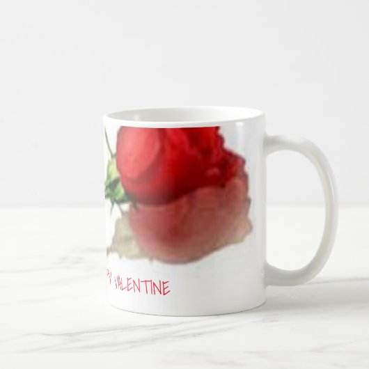 Valentine Mugs avec un seul rose (Droite)