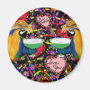 Valentine Papegaaien Magneet