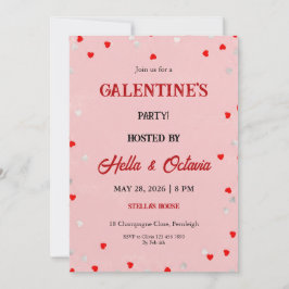 Valentine Party Invitation Printable Template Kaart