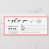 Valentine Pink Elegant Gift Certificate  (Voorkant)
