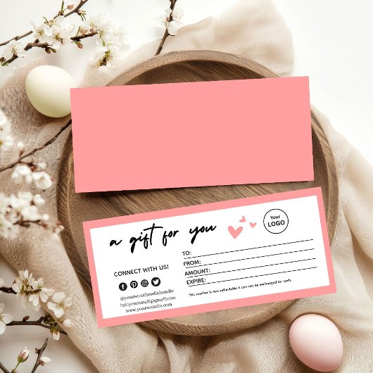 Valentine Pink Elegant Gift Certificate 