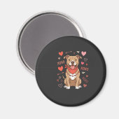 Valentine Pitbull Hond XOXO Liefde Design Magneet (Voorkant / Achterkant)